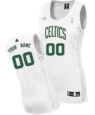 Womens Customized Boston Celtics White Jersey